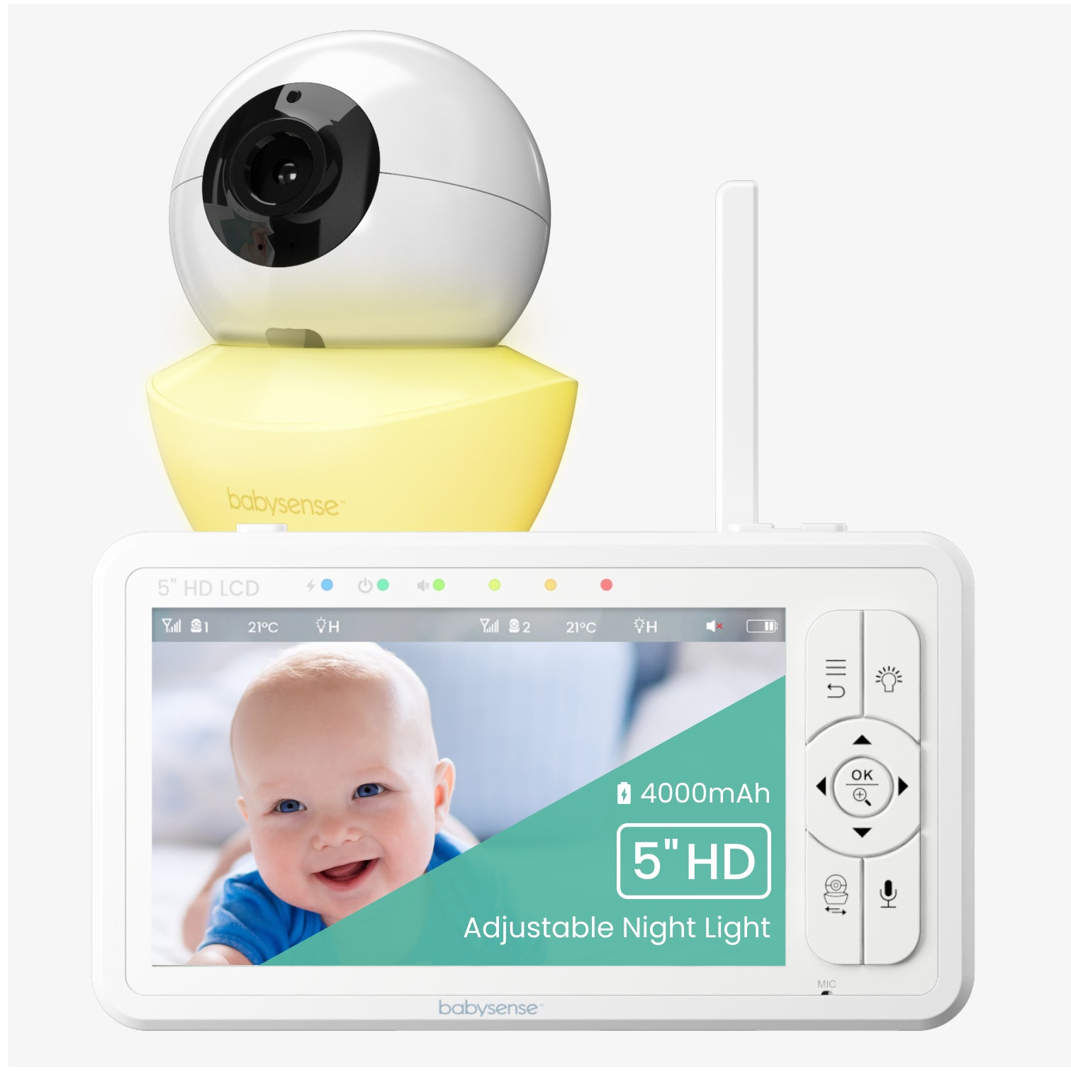Babysense HD S2: Video Baby Monitor, One Camera, Non wifi, Night Light & Sound Machine