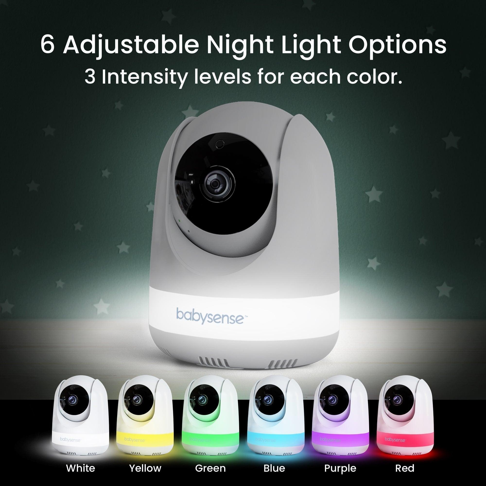 Babysense Pro: Video Baby Monitor with 3 Cameras, Non Wifi, Split Screen, Night Light & Sound Machine