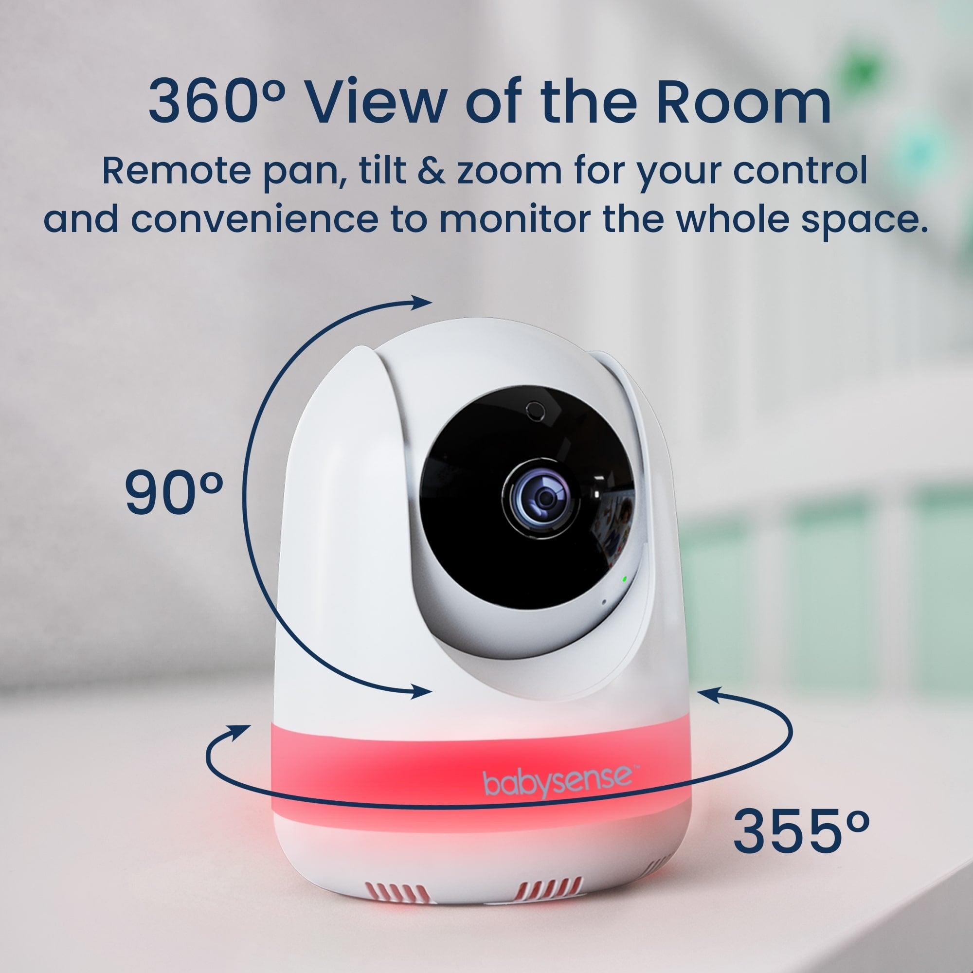Babysense Pro: Video Baby Monitor with 3 Cameras, Non Wifi, Split Screen, Night Light & Sound Machine